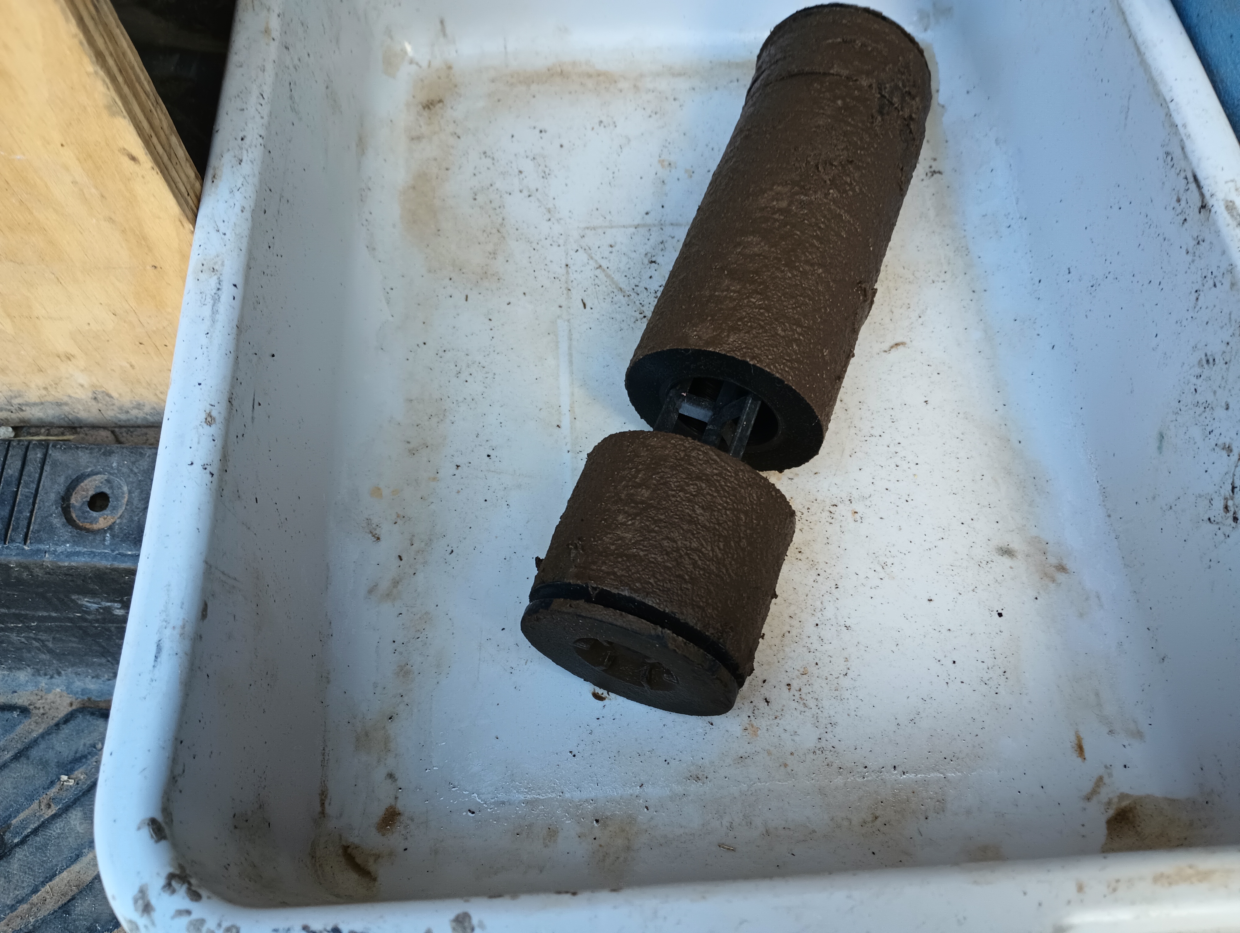 Dirty septic tank filter